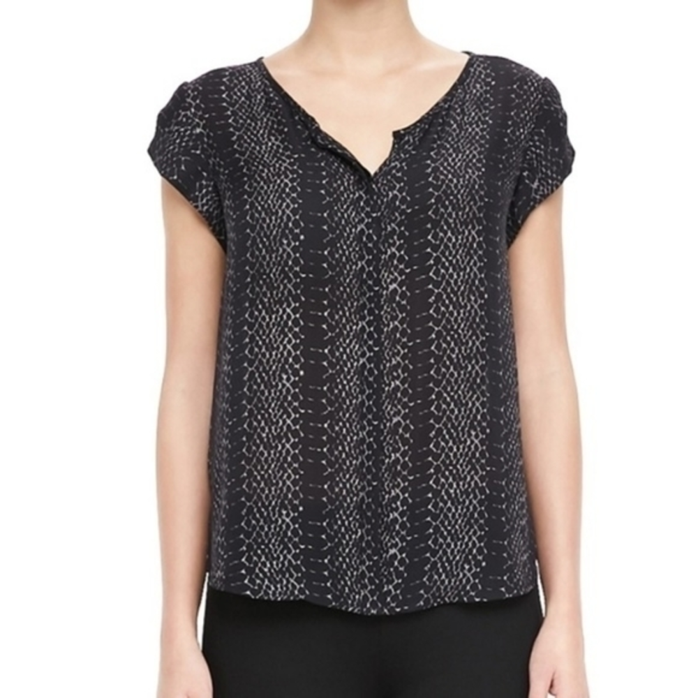 JOIE‎ Iva Silk Snakeskin Print Cap Sleeve